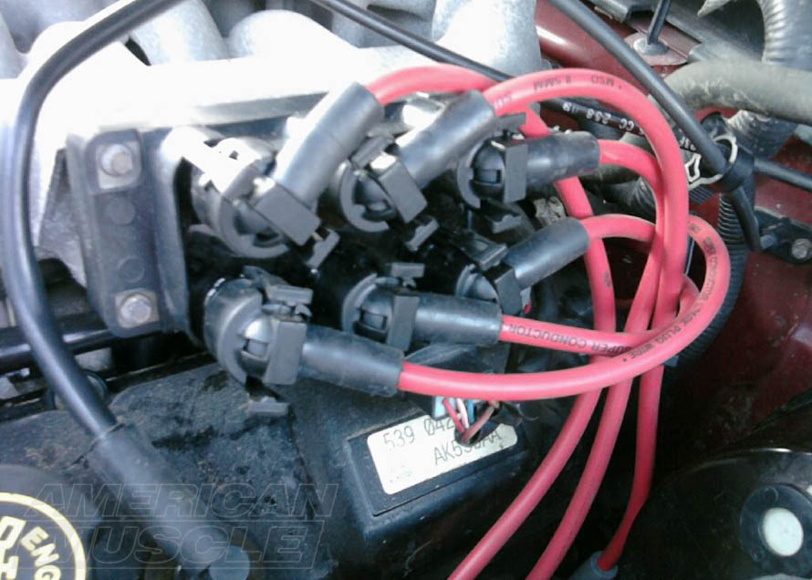 1999-2000 V6 Mustang with MSD Super Conductor 8.5mm Spark Plug Wires