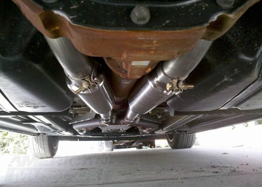 Mid-Muffler Cat-Back Exhaust Installed on a 2011-2014 V6 Mustang
