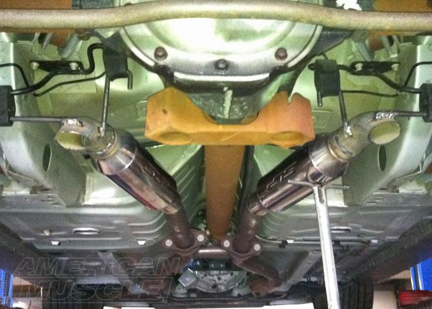 SLP Resonators Installed on a Mustang