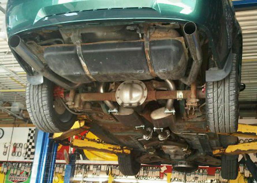 Pypes Dual, Catted Exhaust System Installed on a 1998-2004 Mustang V6