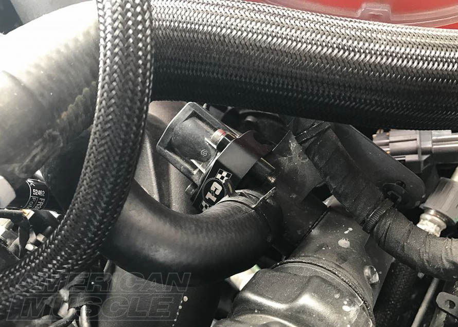 2015-2017 EcoBoost Mustang Bypass Valve Adapter Installed