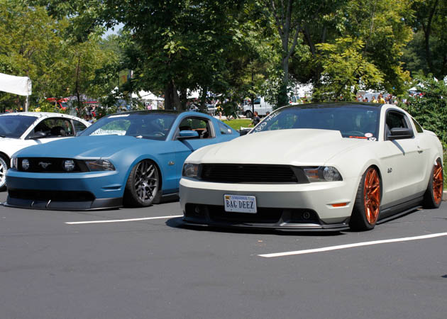 2010 and a 2014 Mustang on Air Suspension